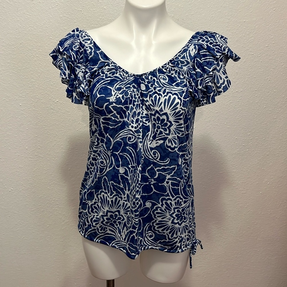 INC Blue & White Top (Medium)